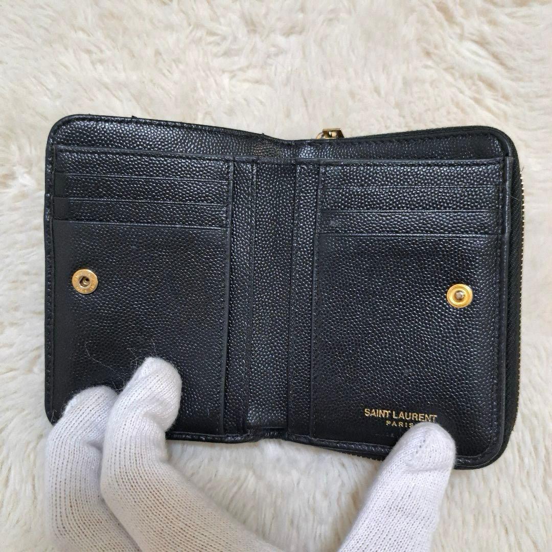 ✨極美品 レシートあり✨サンローラン 二つ折り カサンドラ キャビア