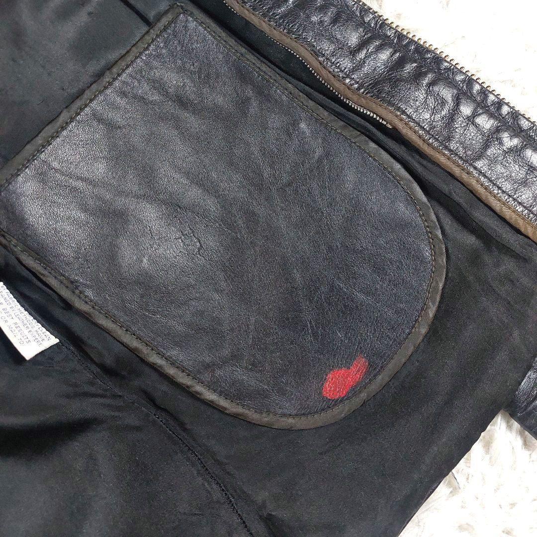 60s~70s デカタロン シングルレザーライダースジャケット ワッペン革