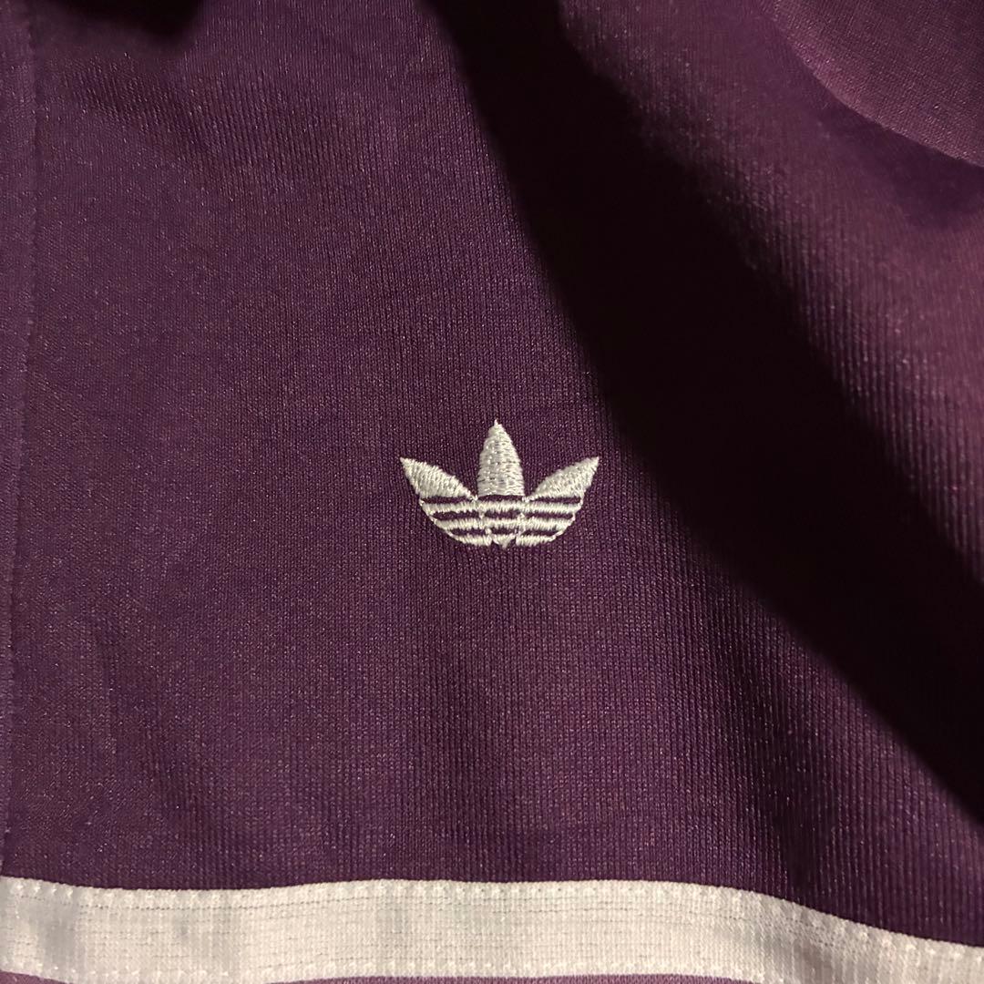 希少】80s adidas トラックジャケット M あずきカラー 刺繍ロゴ - メルカリ