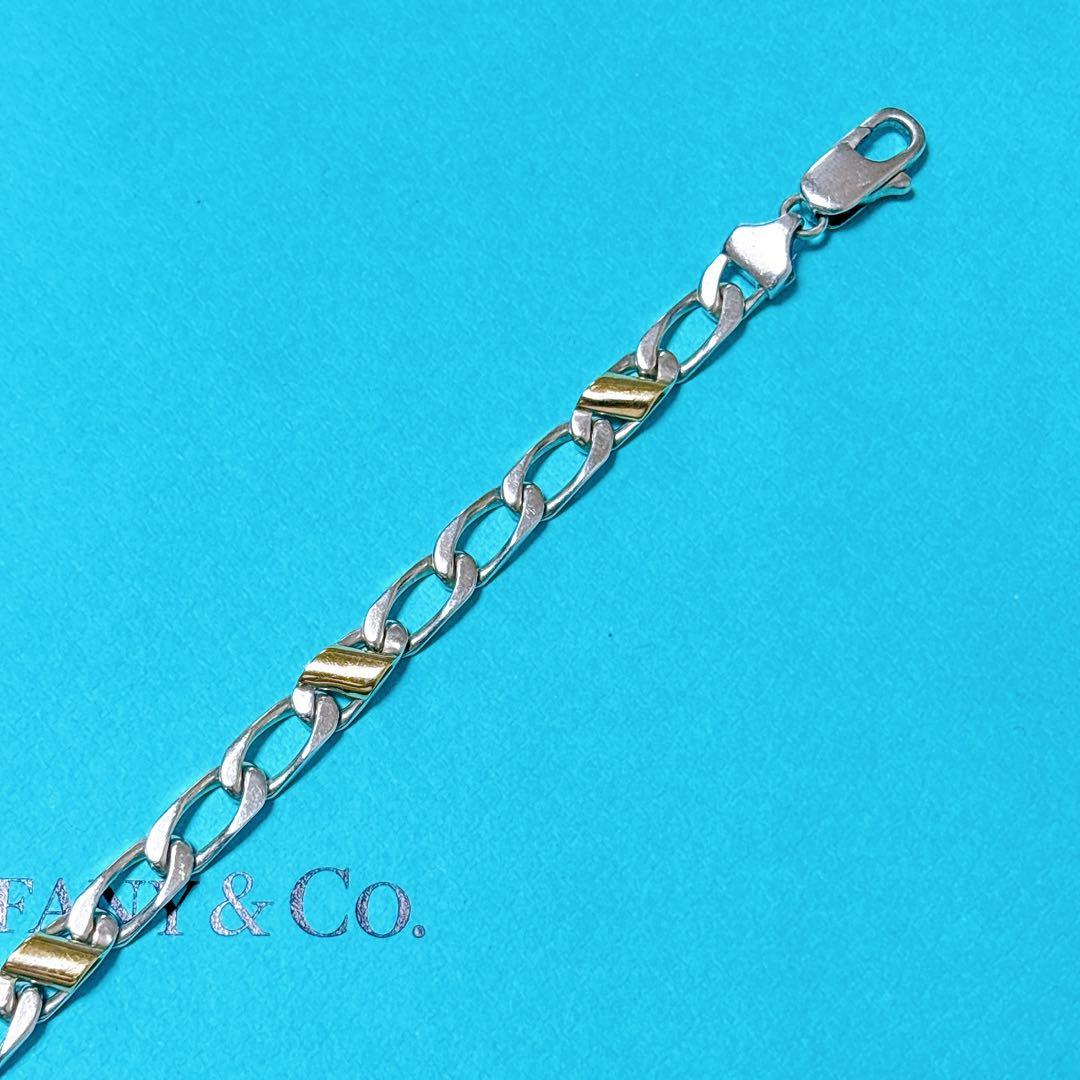 【美品】19.4cm ティファニー フィガロチェーン ブレスレット925/750