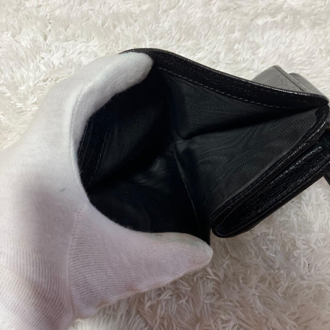 極美品✨ミュウミュウ 折り財布 L字ファスナー5ML014 本革 黒 バイ