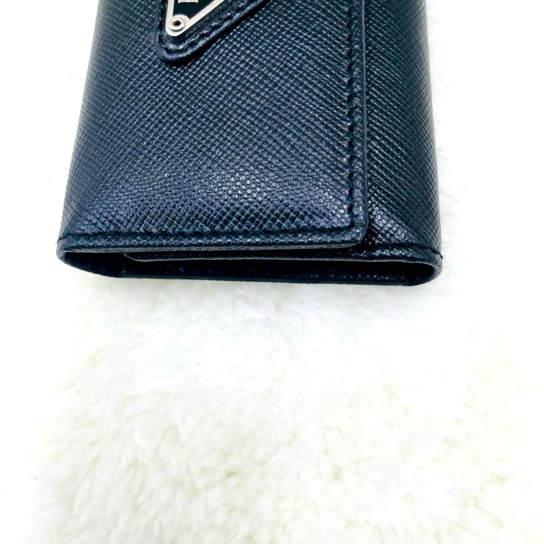 極美品 PRADA 6連 キーケース 三角ロゴ サフィアーノ ブラック 付属品