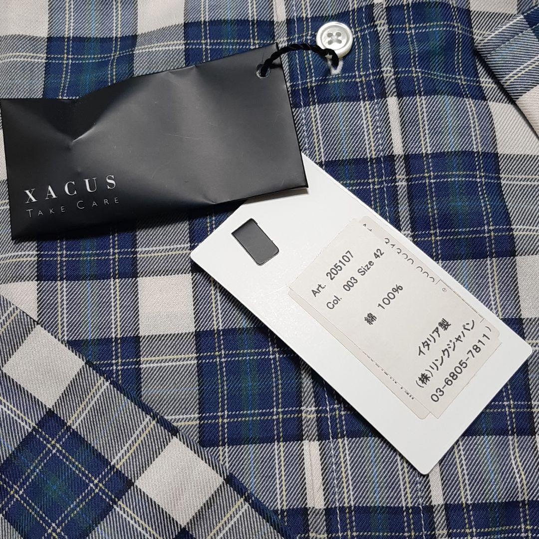 未使用 イタリア製 XACUS ザッカス カジュアル 長袖 ボタンダウン