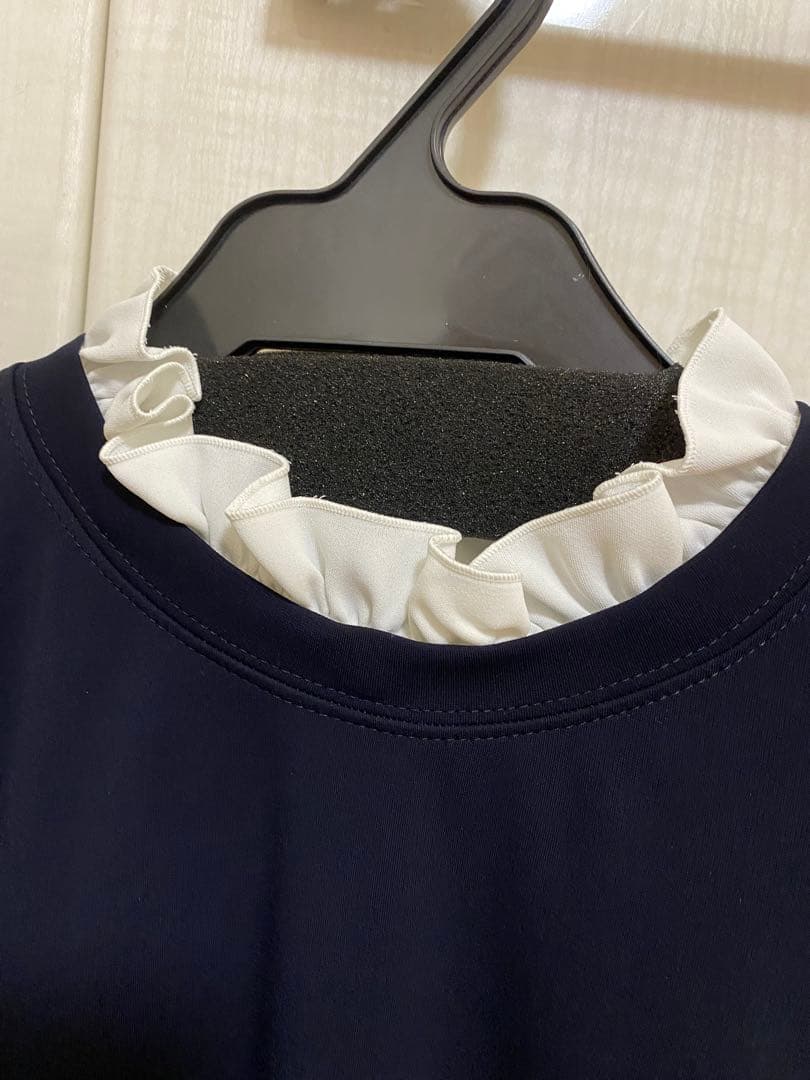 mプルミエ 未使用タグ付きネイビー フリル付き長袖トップス - メルカリ