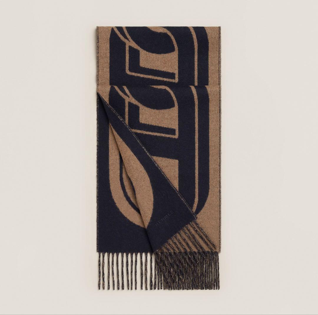 HERMES カシミヤマフラー《マイヨン》TGM 現行品