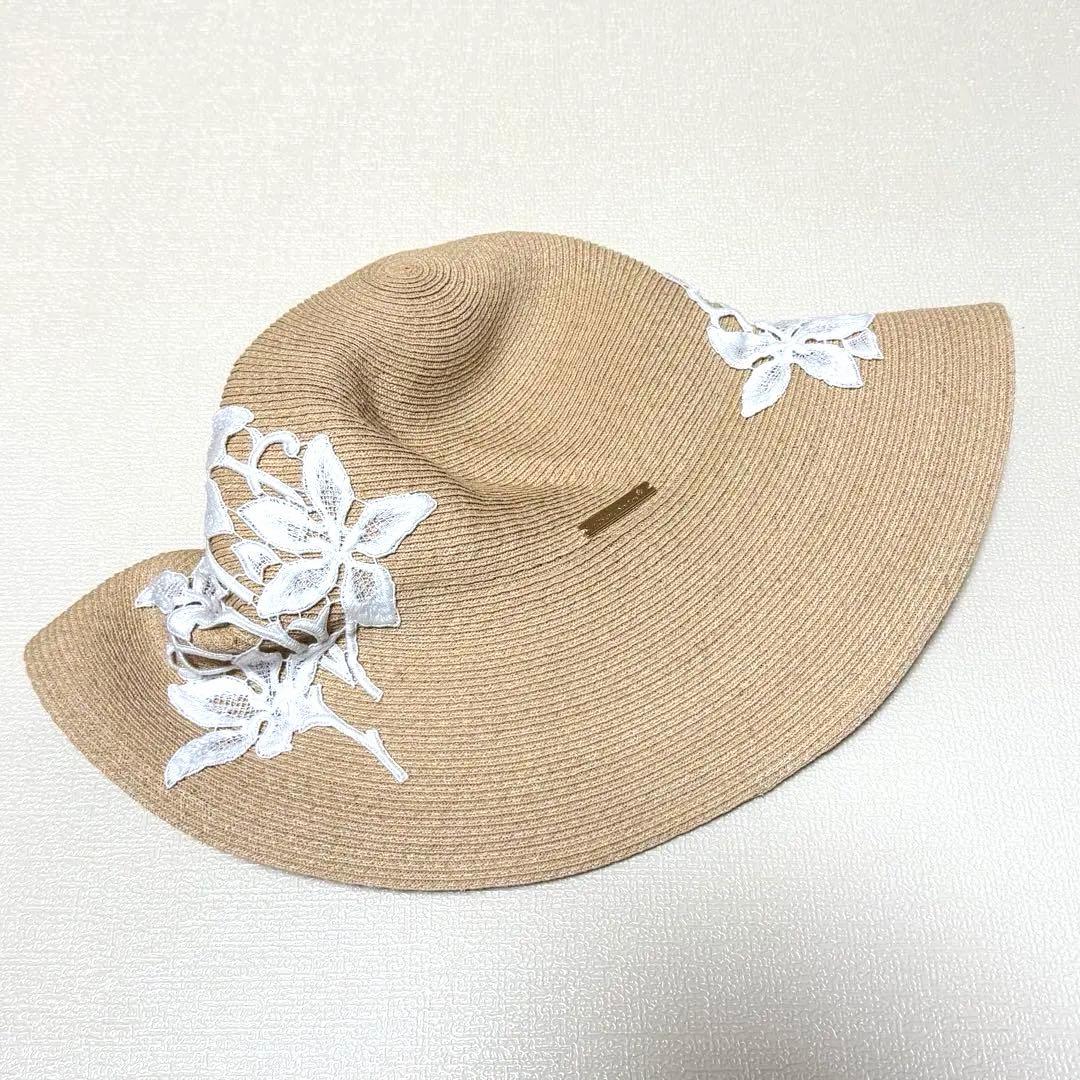 新品タグ付】Athena New York 刺繍 プルメリア ストローハット