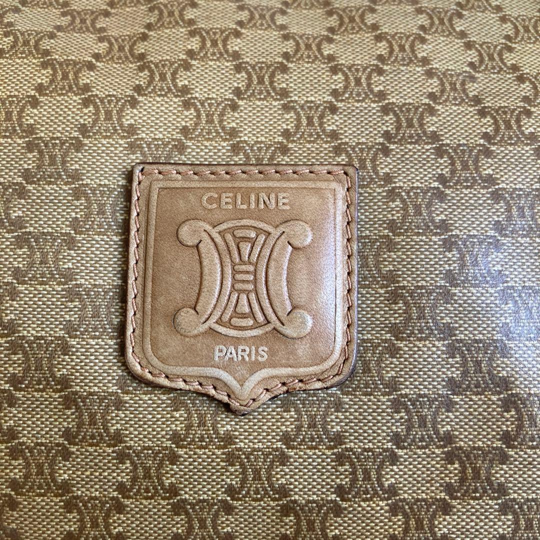 美品【CELINE】ボストンバッグ マカダム トリオンフ PVCレザー