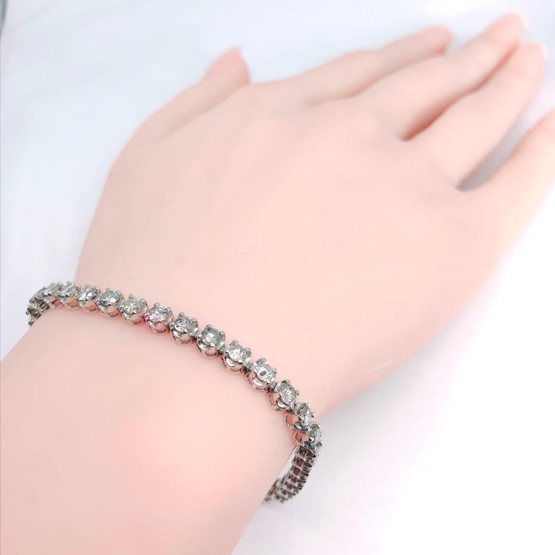 5.00ct ダイヤモンド テニスブレスレット K18PT900 ダイヤ 5ct
