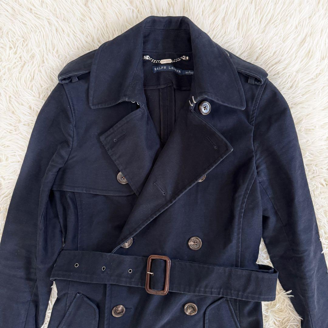 RALPH LAUREN】ラルフローレン トレンチコート ネイビー ベルト付