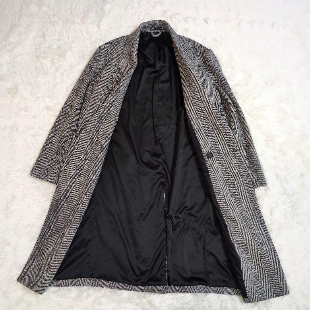 ザラ ロングコート チェスターコート ヘリンボーン ダブル オーバー