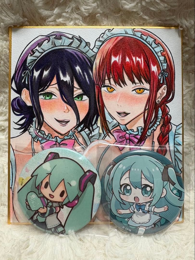 し*ぃ様 チェンソーマン　手描きイラスト　ファンアート　レゼ　マキマ　メイド服 チェンソーマンのマキマとレゼを描くイラスト紹介とポイント解説