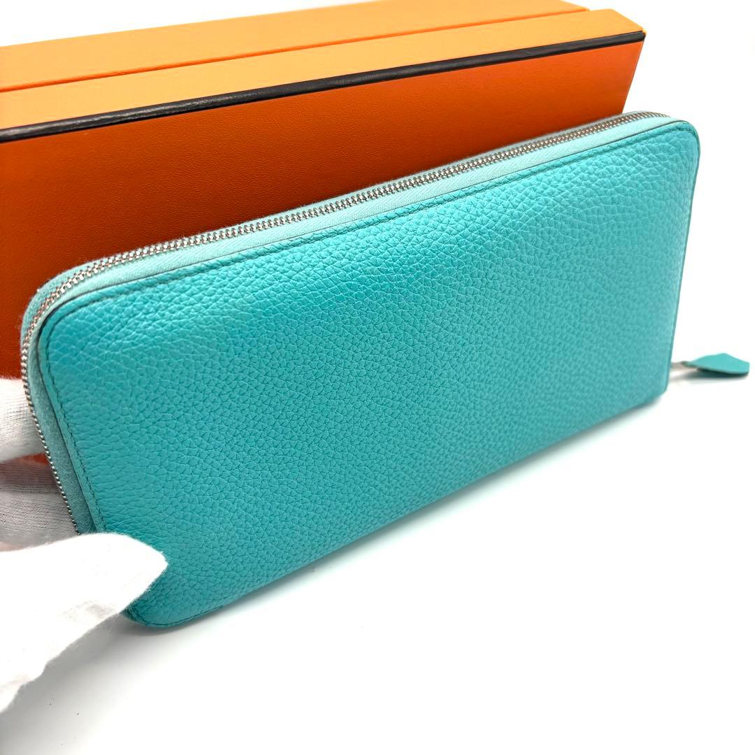 HERMES アザップロング ブルーアトール オールレザー トリヨン