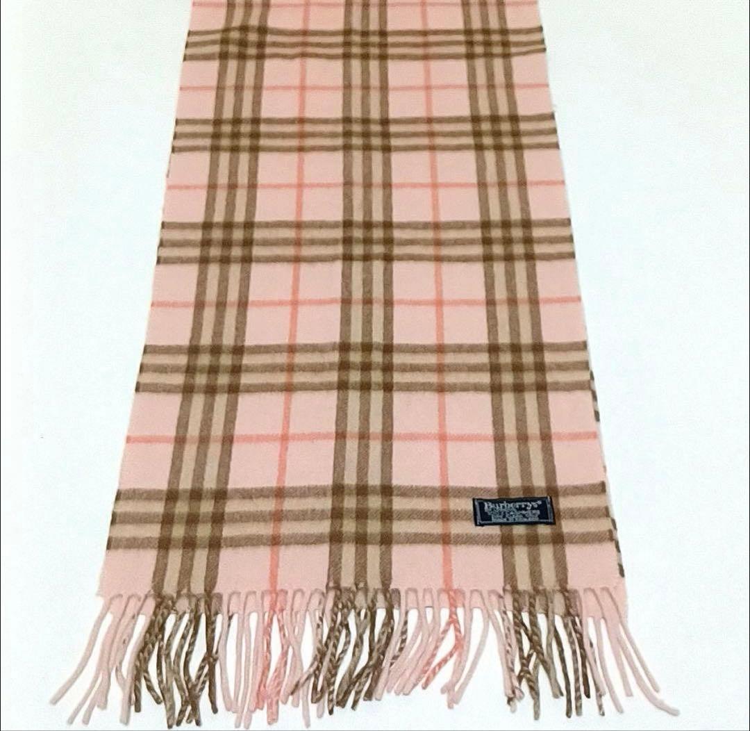 ゆ*K様 バーバリー マフラー カシミヤ100％ ノバチェック ピンク
