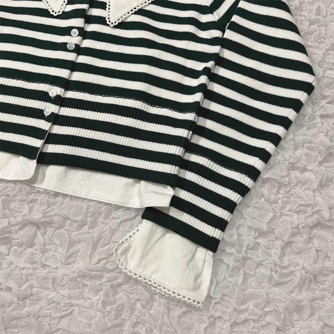新品未使用】Bibiy. ボーダー長袖ニットカーディガン - メルカリ