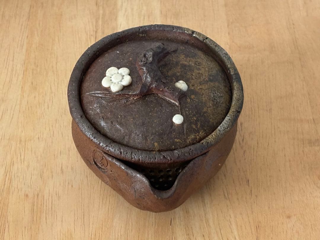 69.備前焼 宝瓶 登り窯 白梅 はくばい 梅 手びねり 急須 - メルカリ