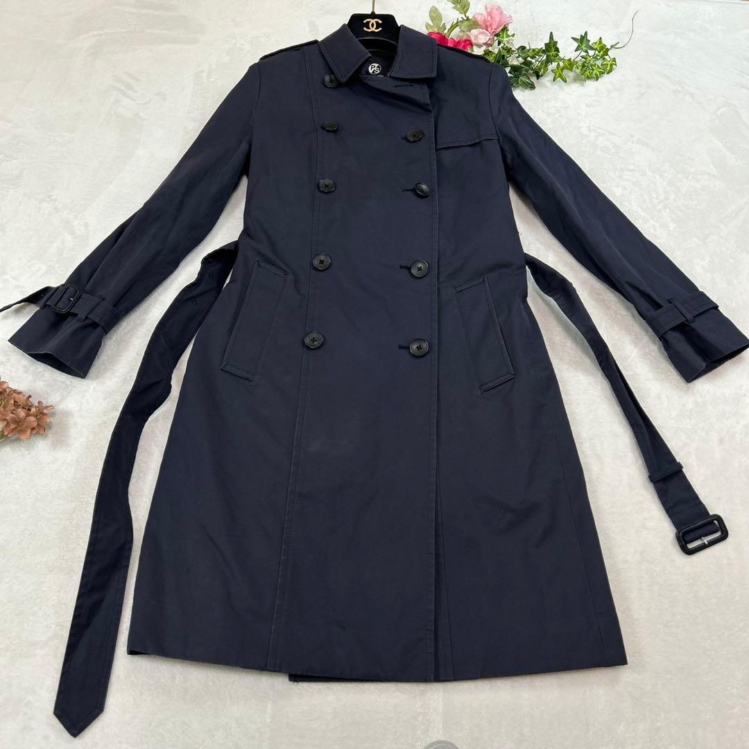 J898 M ピーエスポールスミス ベルト トレンチコート ブラック