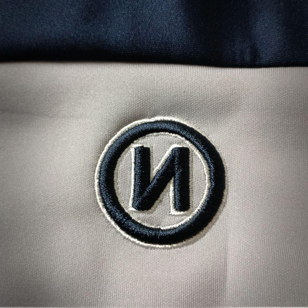 9090ジャージ バイカラー 刺繍Nロゴ ハイネック リブ切替 超ワイド 大きめ