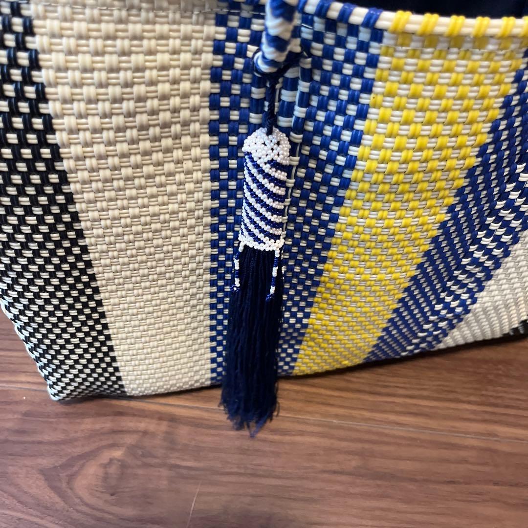 即購入可】 メルカドバッグ メキシコ オアハカ産 Lサイズ チャーム付き