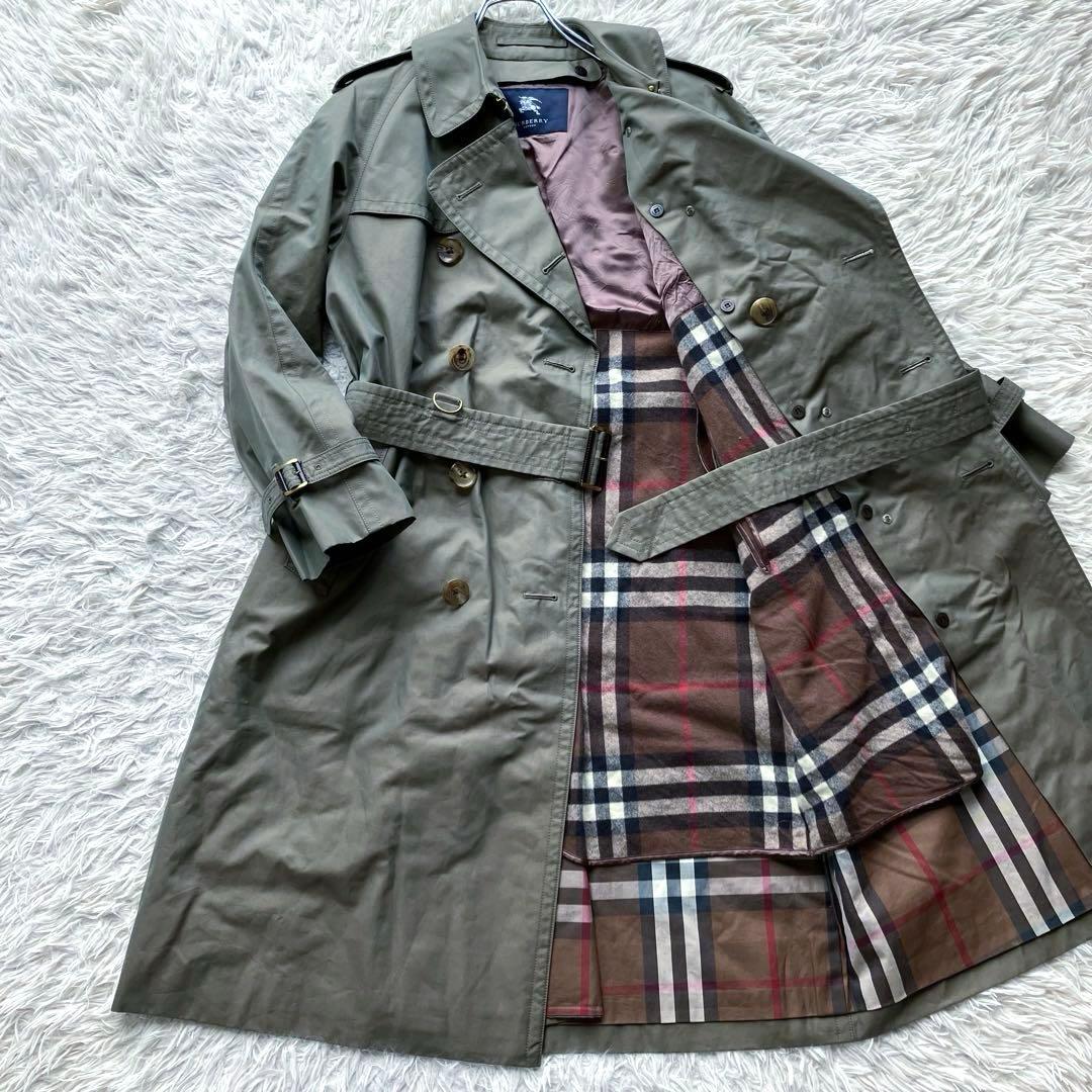 【付属品完備 カシミヤライナー】バーバリー　トレンチコート　玉虫色　メガチェック 付属品完備 カシミヤライナー】バーバリー トレンチコート 玉虫色 メガ
