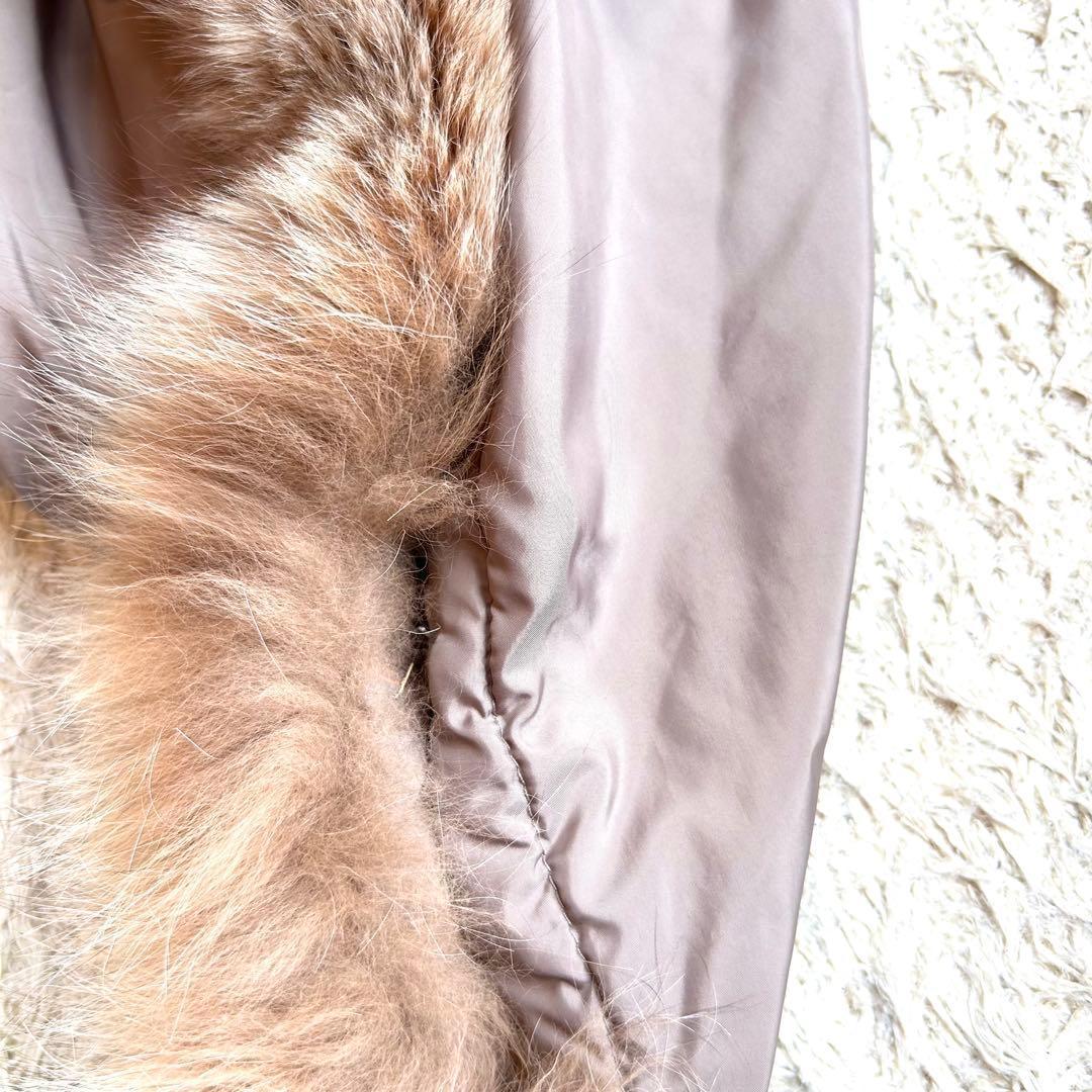 BALMAIN 】本毛皮 ベルト付きダウンコートLフォックスファー バルマン