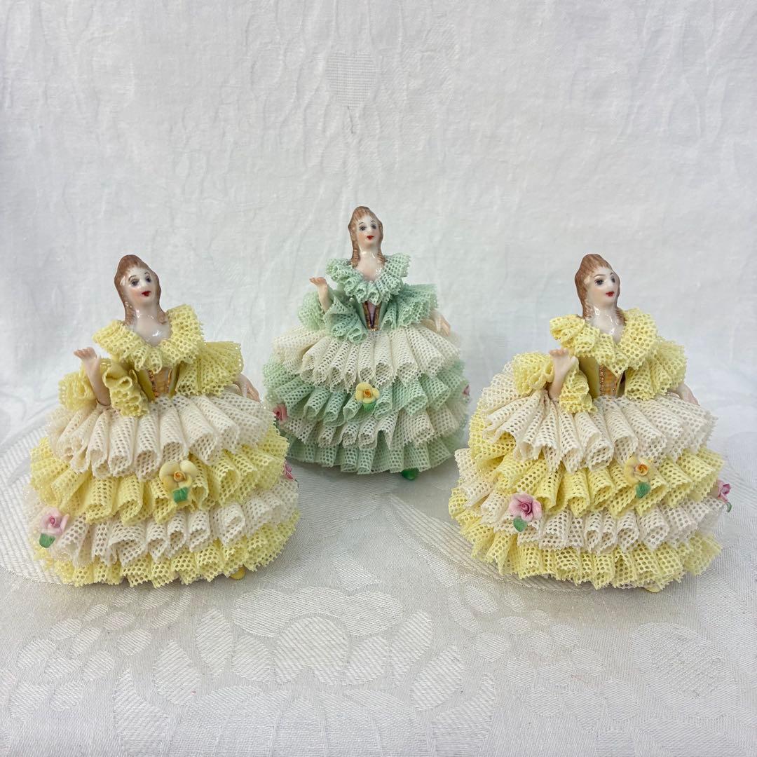 専用　アイリッシュドレスデン レース陶器人形 \"Rosa\" 3体セット③