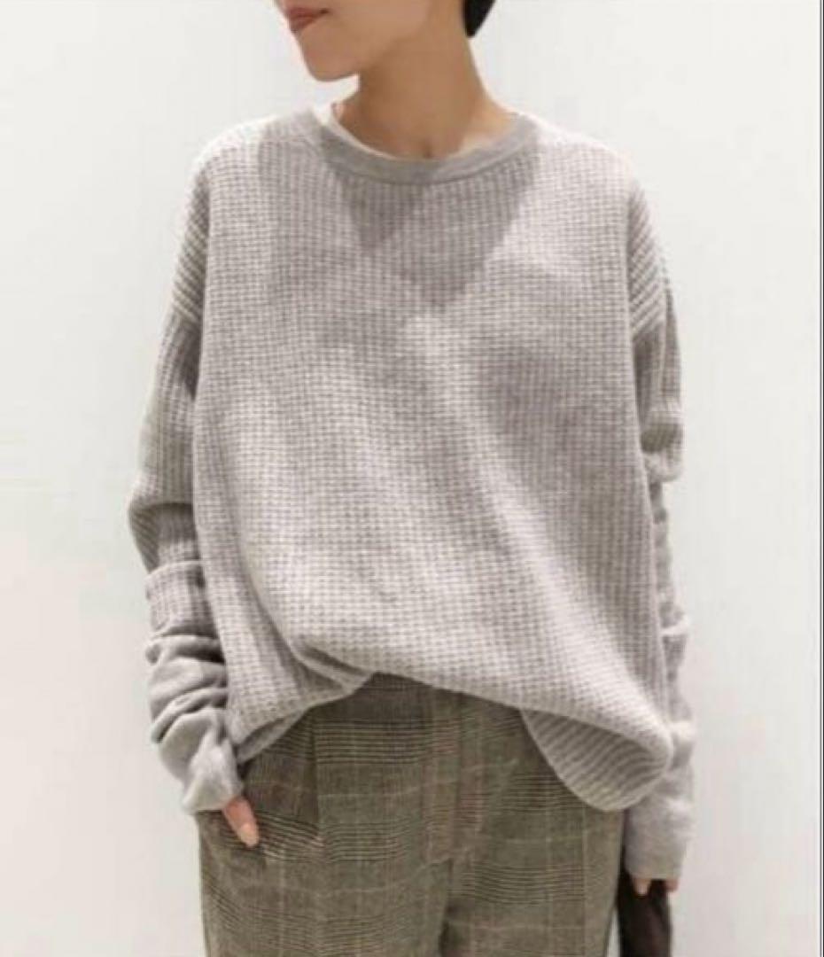 L'Appartement アパルトモン カシミヤ混 サーマルニット ベージュ L'Appartement(アパルトモン) カシミヤブレンドウールニットパンツ