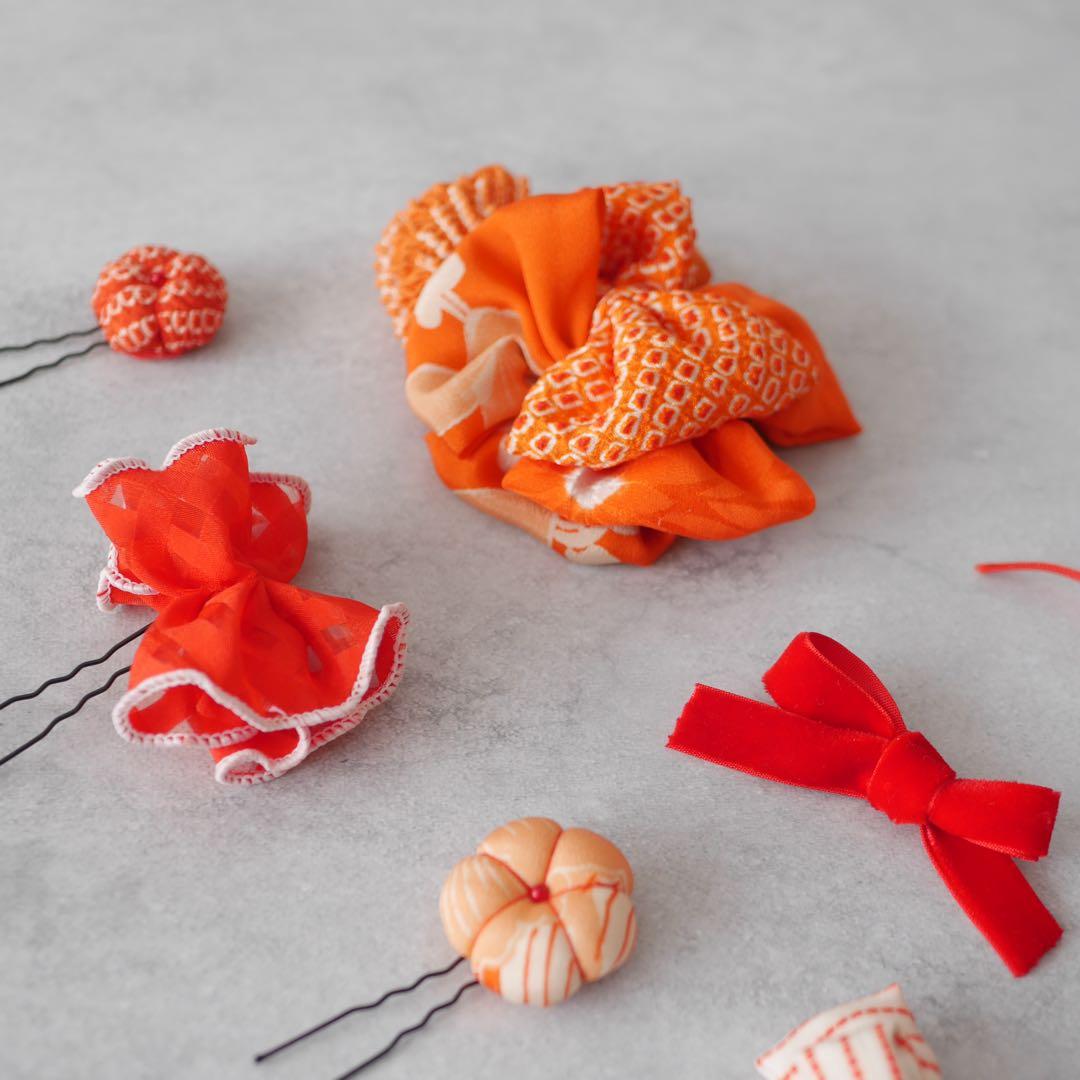 25-117》七五三 和装 髪飾り ヘッドドレス 着物リメイク - メルカリ