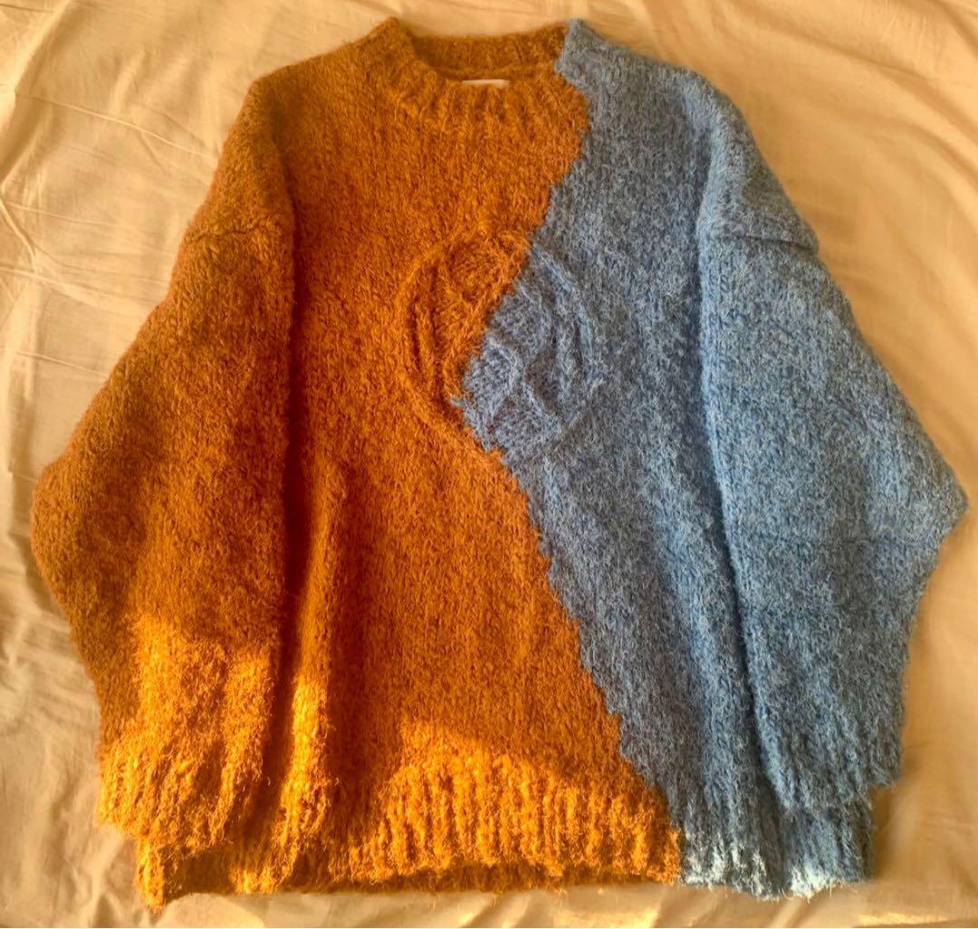 コウタグシケン Cables Hole Balloon ニット 21AW 青×茶 - メルカリ