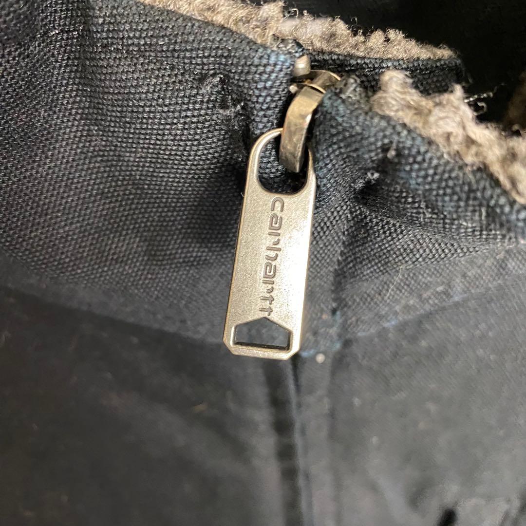 カーハート☆ダックベスト 裏ボア ブラック 黒 ビッグシルエット 古着