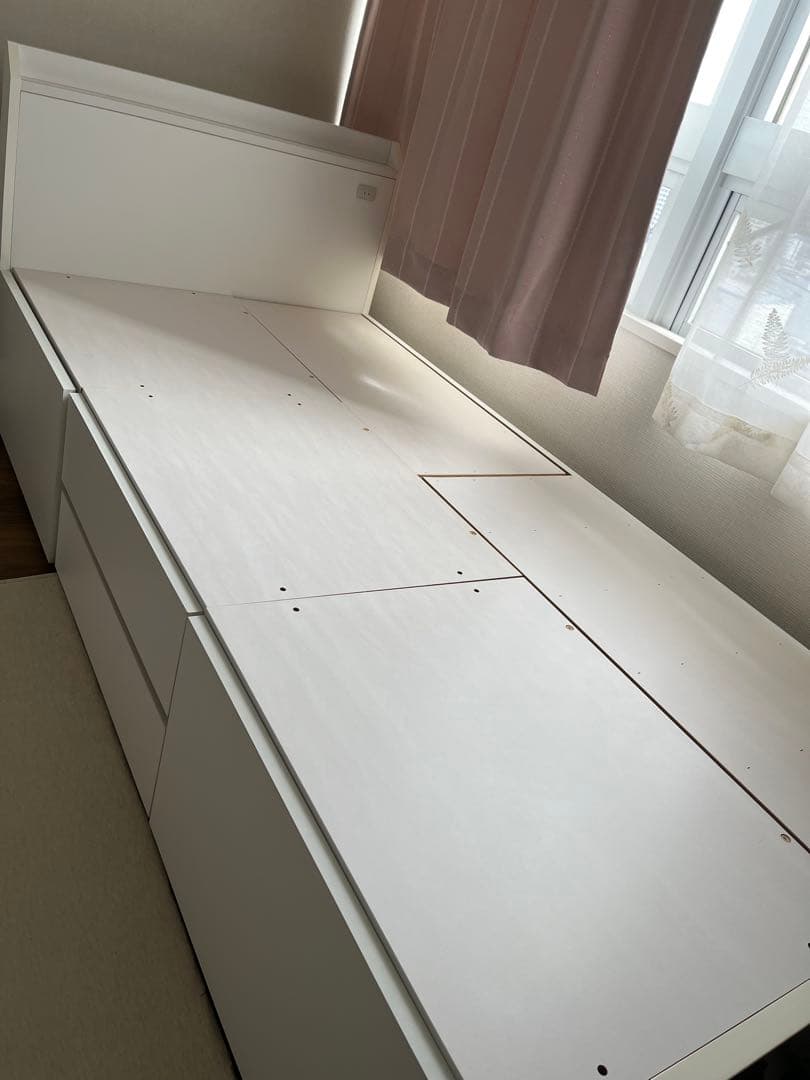 ニトリ 収納付きベッドフレーム シングル ニトリ（NITORI） ベッド シングル 棚・コンセント付きチェストベッド