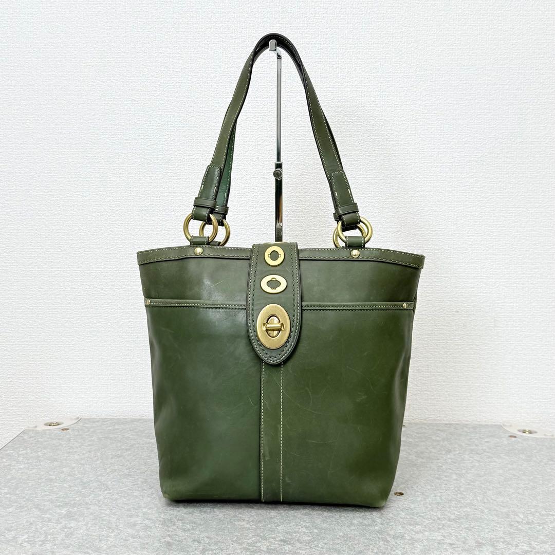 バッグ Coach Lily Legacy Turnrock Green Leather Coach green lily legacy - Gem