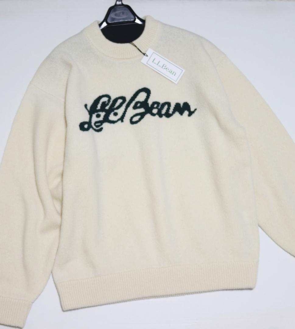 新品【L.L.Bean エルエルビーン 】毛100％ ロゴ ニット セーター L