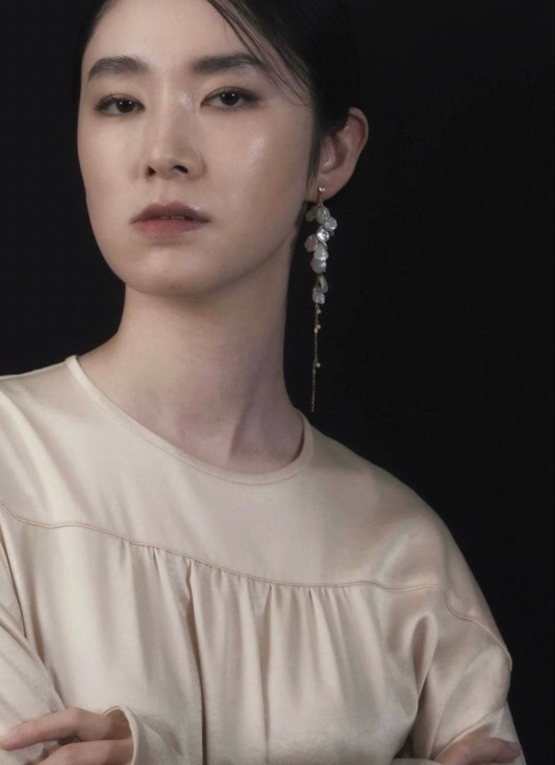 michiru KOKI ピアス両耳 (バロックパール、ケシパール、淡水パール)