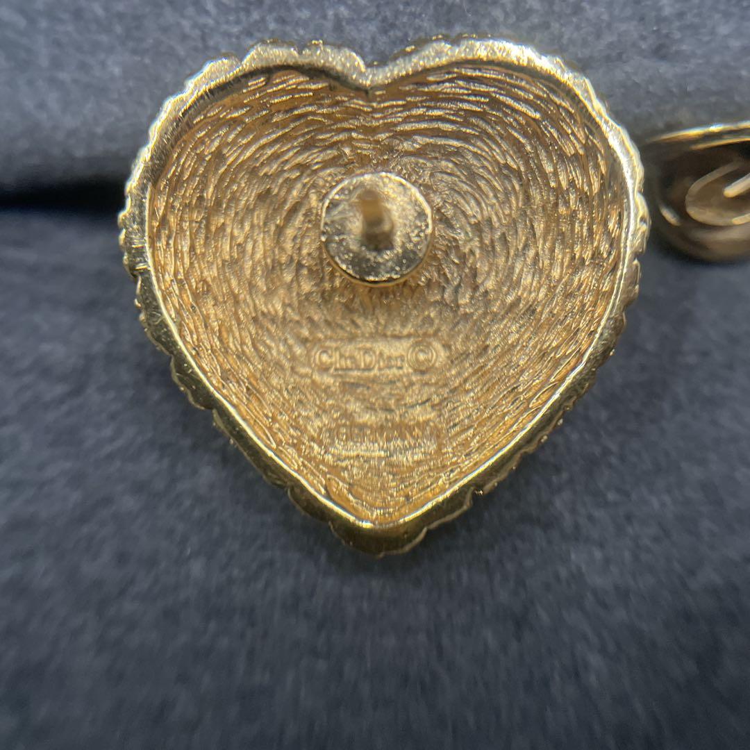 美品 オールド ディオール ピンブローチ ハート 旧エンブレムロゴ