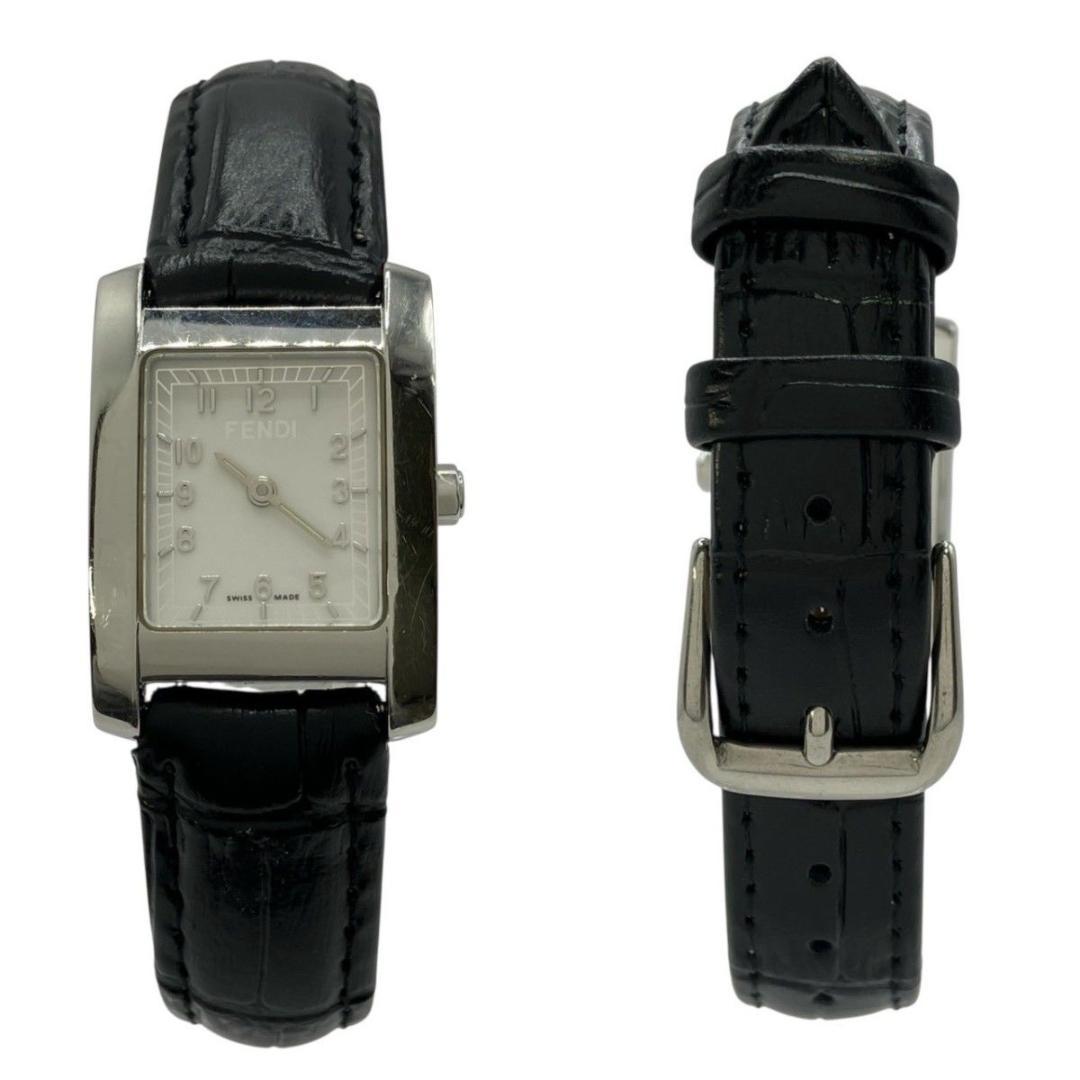 FENDI 腕時計 7000L スクエア クォーツ 白文字盤 レザーベルト 稼働