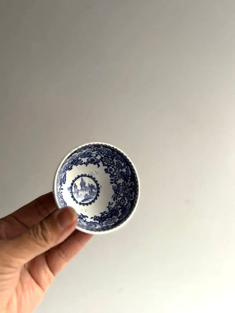 753 アンティーク オランダ デルフト焼 ティーボウル 煎茶椀 5客 金