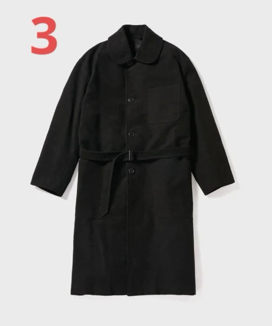 comoli 新品 モールスキンミリタリーコート 3 COMOLI モールスキン ミリタリーコート(Black) - DIMPLE