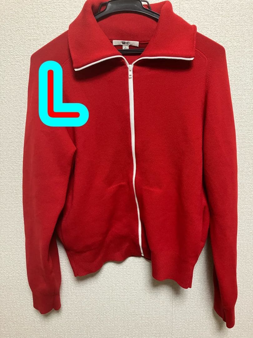 UNIQLO C ミラノリブフルジップカーディガン レッド 赤 L - メルカリ