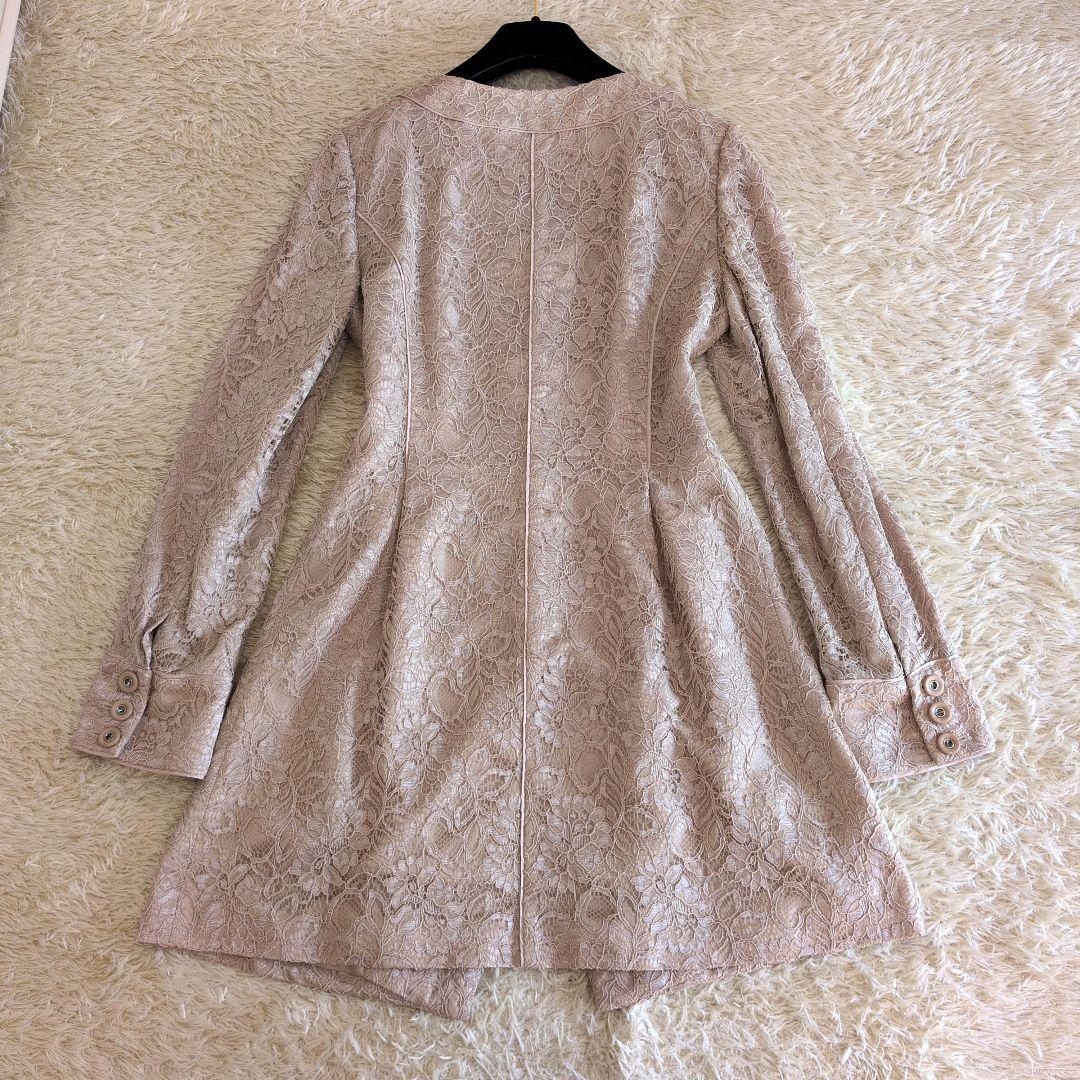 日本製☆AUSTIN REED 花柄レース ノーカラーコート スプリング 38