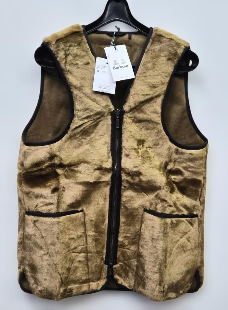Barbour バブアー フロントジップ ファー ライナー ベスト　40 waiper_barbour-mli0035