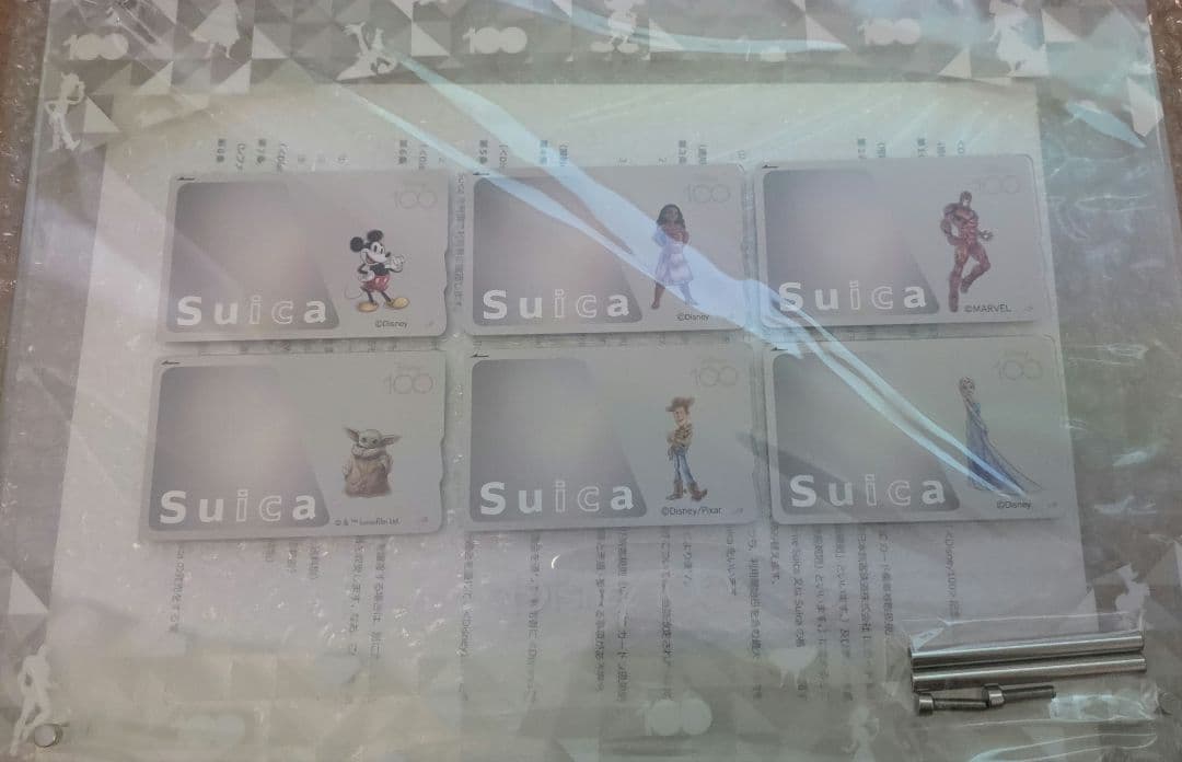 Disney100記念Suica カード6枚＆アクリルフレームセット Disney100＞記念Suica（カード6枚＆アクリルフレームセット）