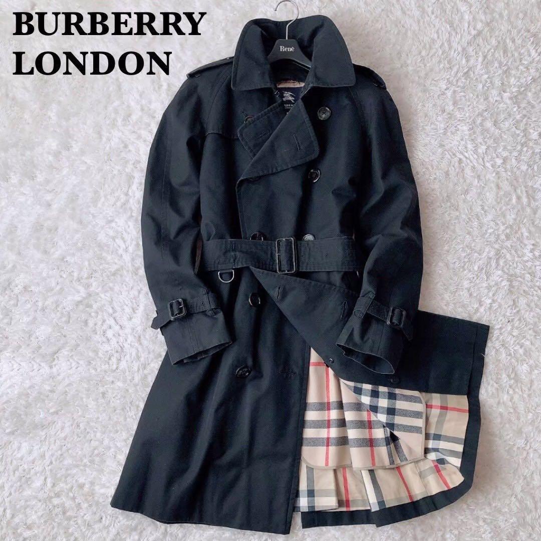 バーバリーロンドン トレンチコート 黒 M ノバチェック ライナー付