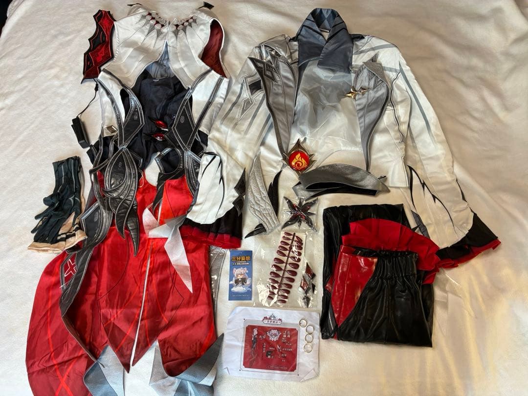 原神 三分妄想 アルレッキーノ コスプレ 召使 XLサイズ 靴 セット