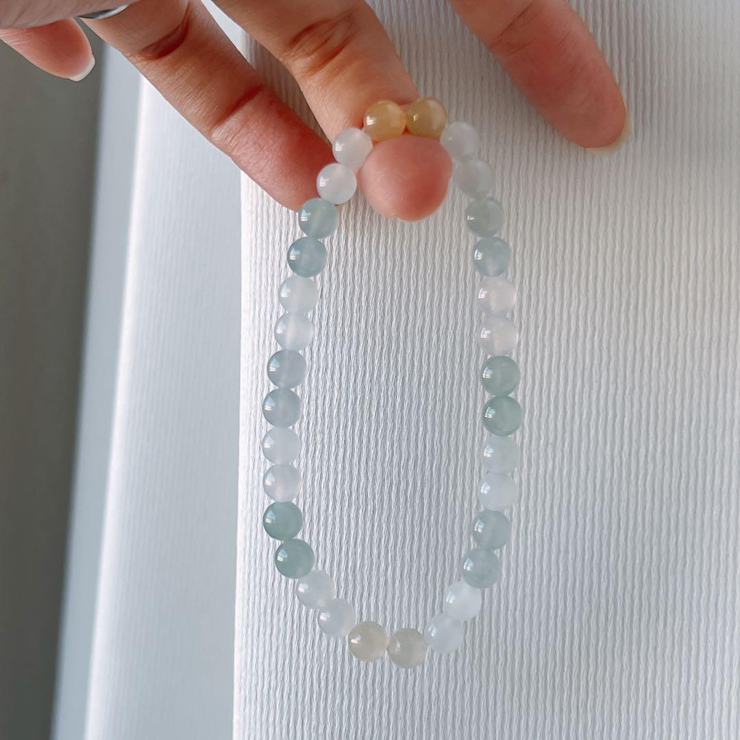 天然ミャンマー産本翡翠ブレスレット 16.5cm - メルカリ