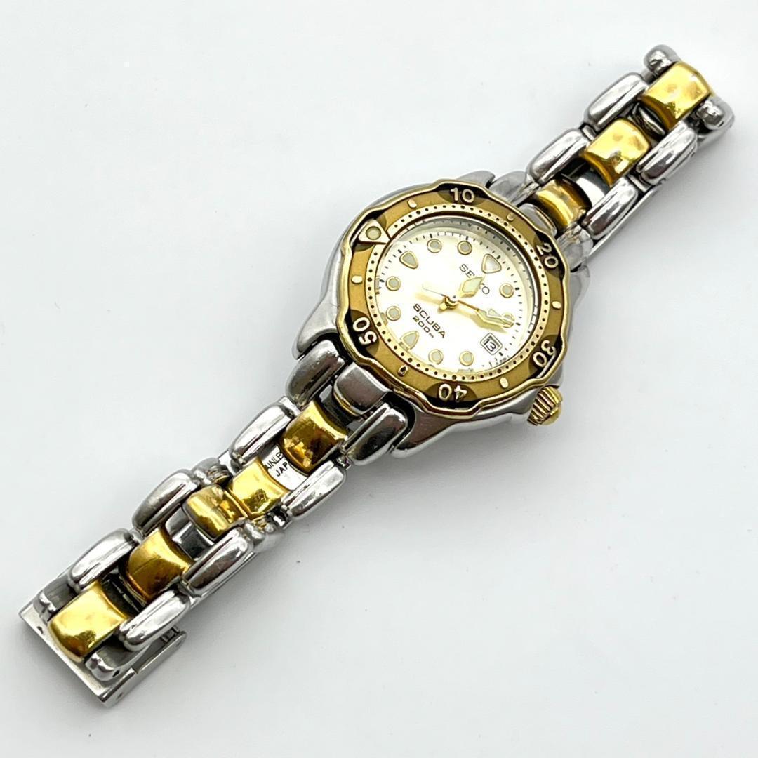 セイコー 腕時計 スキューバ 200m 新品電池交換済 スクリューバック