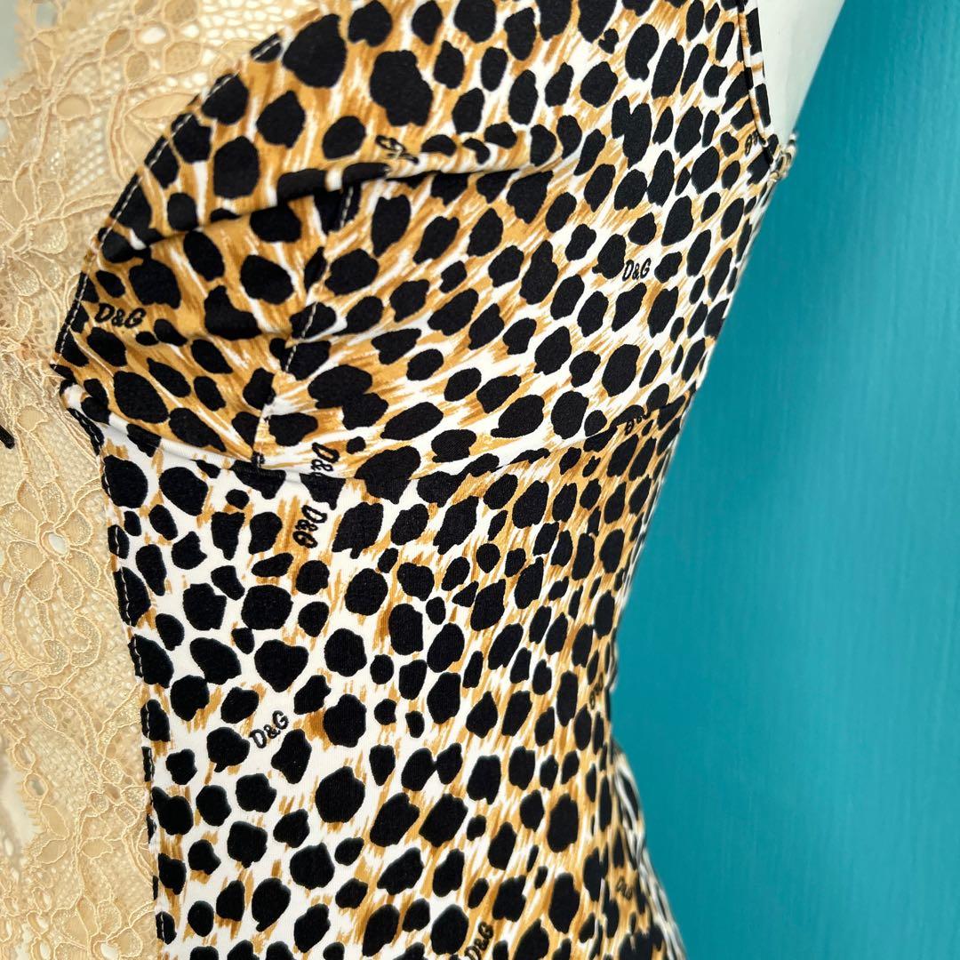 1354D&Gドルチェアンドガッバーナ ヒョウ柄レースタンクトップ
