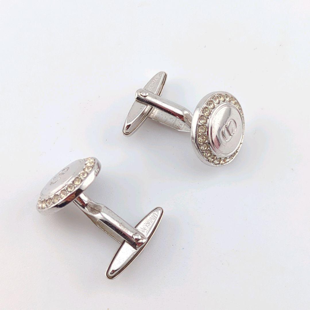Christian Dior CDロゴ シルバー ストーン カフス カフリンクス - メルカリ