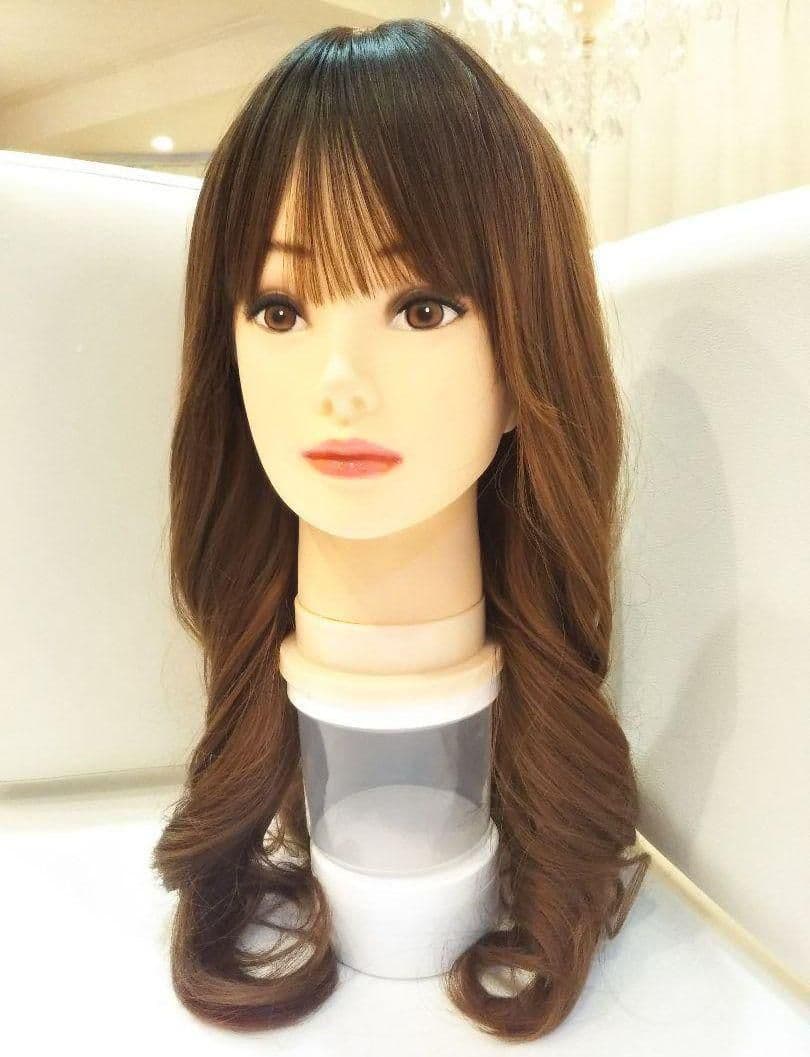 断熱美女ウィッグ✨Ｉ型つむじ地肌✨深田恭子❣️メナード✨ゆる巻き美人ロングカール