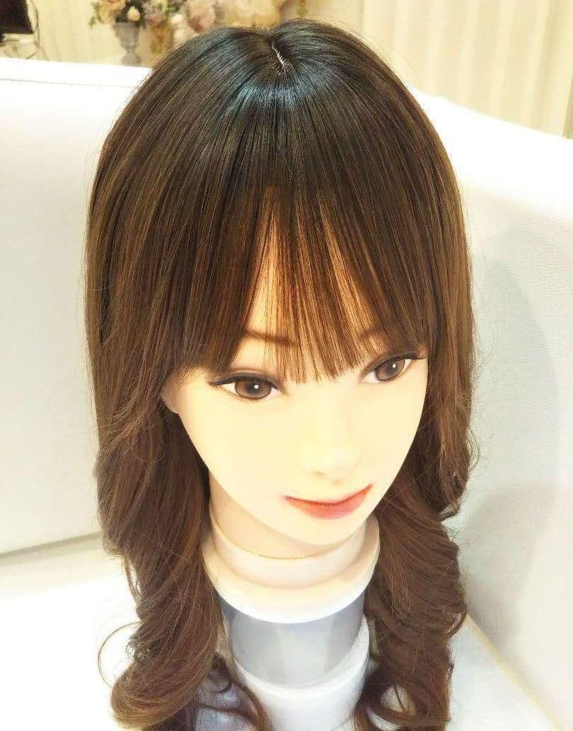 断熱美女ウィッグ✨Ｉ型つむじ地肌✨深田恭子❣️メナード✨ゆる巻き美人ロングカール