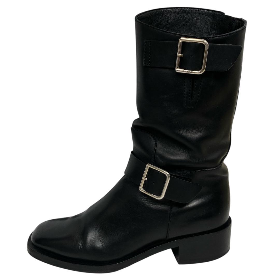 おまけ多数日本版 シャネル ココマーク エンジニアブーツ 35C レザー